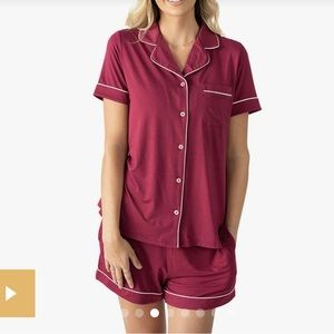 Kindred bravely bamboo pajama set, deep cherry, small